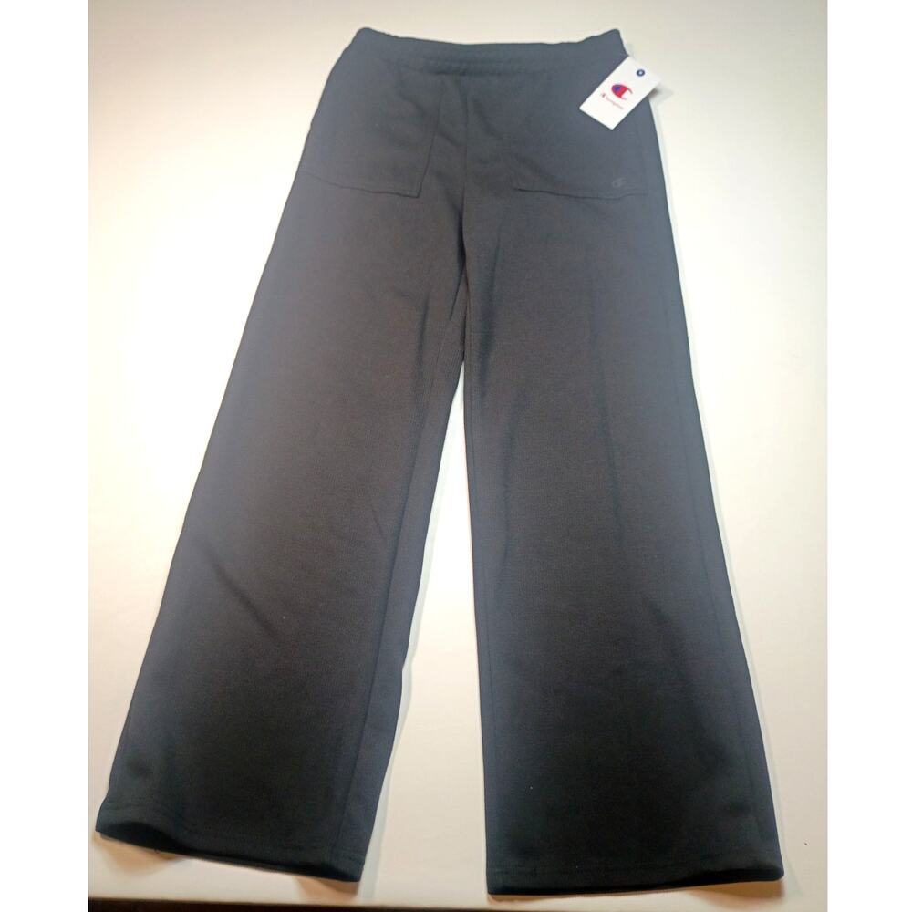 Champion Girls' Wide Leg Ribbed Lounge Pants - Black Size XL NWT
